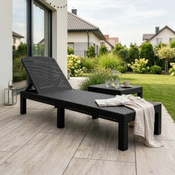 Mebel Elite Садовий крісло Arizona, чорне, з техноротанга, ME.ARIZONA/CZ/RT/OGR/LEZ - Home Club