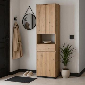Mebel Elite Шкафчик-столбик Modena 60 см, дуб Artisan, W.MODENA/120/DA/SL - Home Club
