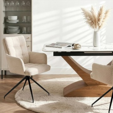 Mebel Elite Вращающееся кресло Akita кремового цвета из вельвета, ME.AKITA/KR/SZTR/K - Home Club