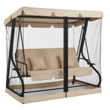 Mebel Elite Садова гойдалка Narciso, бежево-чорна, ME.NARCISO/BZ/T/OGR/HUS - Home Club