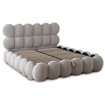 Mebel Elite Ліжко 140x200 Ankara з ящиком для речей, сіре, з букле, ME.ANKARA/140/P/TB/LOZZPOJ - Home Club