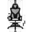 Mebel Elite Ігрове обертове крісло Bing з підставкою для ніг, чорне/біле, ME.BING/CZ/B/T/FO - Home Club, Зображення 6