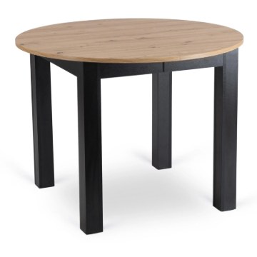 Mebel Elite Стол Harry, раскладной, 102–142 см, дуб Artisan/чёрный, W.HARRY/DA/CZ/S - Home Club