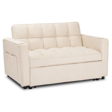 Mebel Elite Раскладной кресло-кровать Aster для сна, бежевого цвета, ME.ASTER/BZ/T/SOF - Home Club