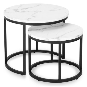 Mebel Elite Набор столиков Dafne «Белый мрамор», ME.DAFNE/BM/CZ/L - Home Club