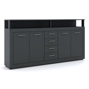Mebel Elite Комод Blago 190 см, антрацит, W.LUNA/ANT/KOM4D4S - Home Club