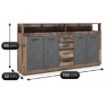 Mebel Elite Комод Blago 190 см, темный дуб/чёрный, W.LUNA/OSD/MA/KOM4D4S - Home Club, изображение 5