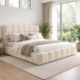 Mebel Elite Кровать 160x200 Murcja с ящиком для вещей, кремового цвета, велюровая, ME.MURCJA/160/KR/V/LOZZPOJ - Home Club