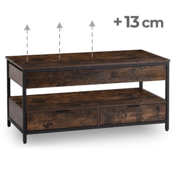 Mebel Elite Раздвижной стол-скамейка Luca 100 см, дуб в стиле рустик/чёрный, ME.LUCA/DRU/CZ/L - Home Club