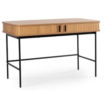 Mebel Elite Письменный стол Trish 120 см с рифленой поверхностью, дуб, ME.TRISH/D/B120 - Home Club