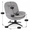 Mebel Elite Вращающееся кресло для отдыха Mesa, серого цвета, ME.MESA/P/CZ/T/FW - Home Club, изображение 8