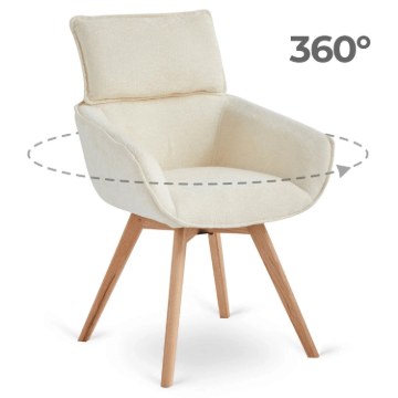 Mebel Elite Вращающееся кресло Dias кремового цвета из букле, ME.DIAS/KR/TB/K - Home Club