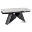 Mebel Elite Стіл Verona, керамічний, розкладний, 160–240 см, білий мармур/чорний, ME.VERONA/B/CZ/CER/S160-220 - Home Club