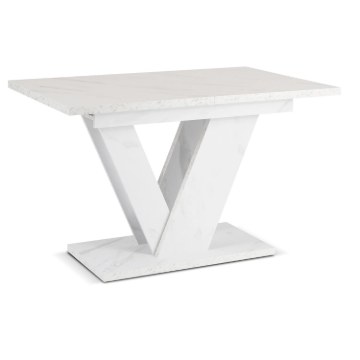 Mebel Elite Стол Clark, раскладной, 120–160 см, белый мрамор, PM.DUBAJ/BM/S - Home Club