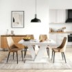 Mebel Elite Стіл Clark, розкладний, 120–160 см, білий мармур, PM.DUBAJ/BM/S - Home Club, Зображення 3