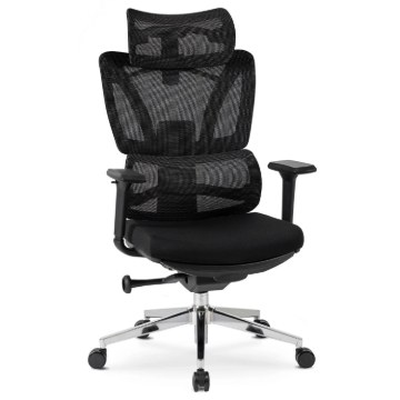 Mebel Elite Обертове крісло Delsin, ергономічне, чорне, з підніжкою, ME.DELSIN/CZ/T/FO - Home Club