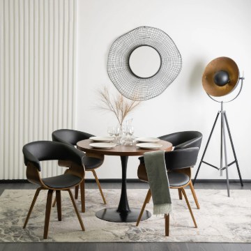 Mebel Elite Стул Ohio из экокожи, чёрный, с гнутой фанерой, ME.OHIO/CZ/DG/E/K - Home Club