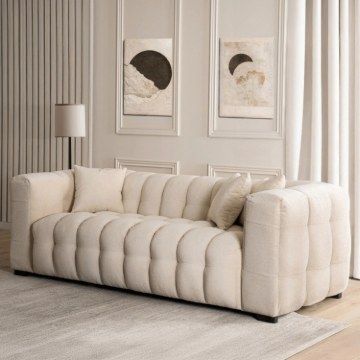 Mebel Elite Диван Moderno 3S, трёхместный, кремового цвета, ME.MODERNO3S/KR/TB/SOF - Home Club
