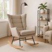 Mebel Elite Крісло-гойдалка Jackson, бежеве/дуб, тканина, ME.JACKSON/BZ/D/T/FW - Home Club, Зображення 2