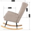 Mebel Elite Крісло-гойдалка Jackson, бежеве/дуб, тканина, ME.JACKSON/BZ/D/T/FW - Home Club, Зображення 8