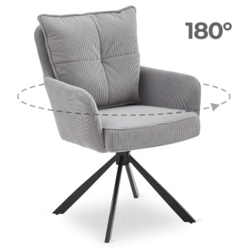 Mebel Elite Вращающееся кресло City, серое, из вельвета, ME.CITY/P/SZTR/K - Home Club