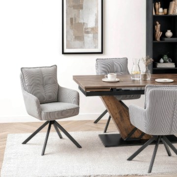 Mebel Elite Вращающееся кресло City, серое, из вельвета, ME.CITY/P/SZTR/K - Home Club