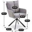 Mebel Elite Вращающееся кресло City, серое, из вельвета, ME.CITY/P/SZTR/K - Home Club, изображение 8