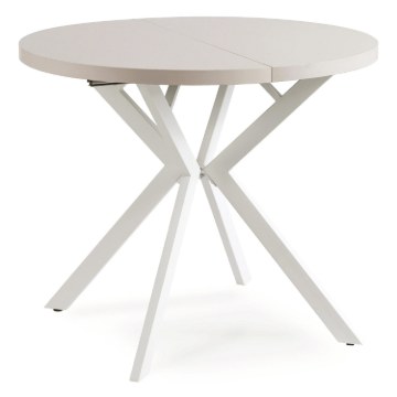 Mebel Elite Стол Dorian, раскладной, 80–160 см, цвет «кашемир»/белый, ME.DORIAN/KASZ/B/S - Home Club