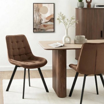 Mebel Elite Стул Rick, коричневый, велюровый, ME.RICK/BR/V/K - Home Club