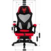 Mebel Elite Ігрове обертове крісло Bing з підніжкою, чорне/червоне, ME.BING/CZ/CZR/T/FO - Home Club, Зображення 6