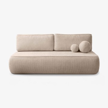Mebel Elite Раскладной диван Arveto, бежевый, из шенила, COM.MONOM/FLOW2/SOF - Home Club