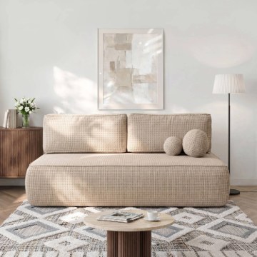 Mebel Elite Раскладной диван Arveto, бежевый, из шенила, COM.MONOM/FLOW2/SOF - Home Club