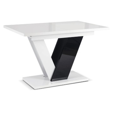 Mebel Elite Стол Clark, раскладной, 120–160 см, белый/чёрный глянцевый, PM.DUBAJ/B/PL/CZ/S - Home Club