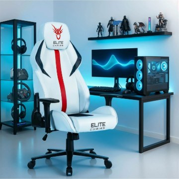 Mebel Elite Ігрове обертове крісло Nexon, біле, ME.FURY/B/E/T/FO - Home Club