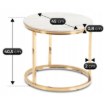 Mebel Elite Набор керамических столиков Milano 45 см/60 см, белый мрамор/золотой, ME.MILANO60/BM/ZL/L - Home Club, изображение 7