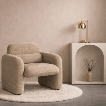 Mebel Elite Кресло для отдыха Togo темно-бежевого цвета, ME.TOGO/CBZ/T/FW - Home Club