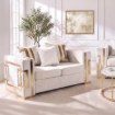 Mebel Elite Диван Pallazo 2S двухместный, кремово-золотой, ME.PALLAZO2S/KR/ZL/V/SOF - Home Club, изображение 2