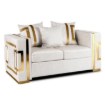 Mebel Elite Диван Pallazo 2S двухместный, кремово-золотой, ME.PALLAZO2S/KR/ZL/V/SOF - Home Club, изображение 3