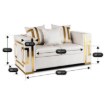 Mebel Elite Диван Pallazo 2S двухместный, кремово-золотой, ME.PALLAZO2S/KR/ZL/V/SOF - Home Club, изображение 7