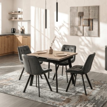 Mebel Elite Стол Lares, керамический, раскладной, 90–150 см, дуб/чёрный, ME.LARES/D/CZ/CER/S90-150 - Home Club