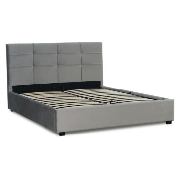 Mebel Elite Ліжко 160x200 Tinga, велюрове, темно-сіре, ME.TINGA/160/CP/V/LOZZPOJ - Home Club