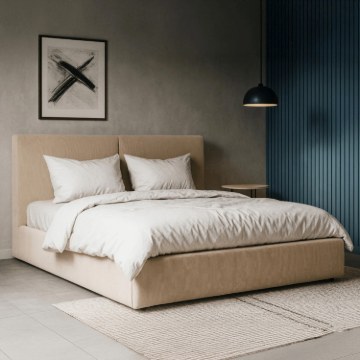 Mebel Elite Ліжко 160x200 Marsylia з ящиком для речей, бежеве, з вельвету, ME.MARSYLIA/160/BZ/SZTR/LOZZPOJ - Home Club
