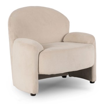 Mebel Elite Кресло для отдыха Massimo кремового цвета из велюра, ME.MASSIMO/KR/V/FW - Home Club