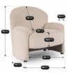 Mebel Elite Кресло для отдыха Massimo кремового цвета из велюра, ME.MASSIMO/KR/V/FW - Home Club, изображение 9