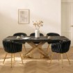Mebel Elite Стіл Ibiza, керамічний, розкладний, 160–240 см, чорний мармур/золотий, ME.IBIZA/CZZL/ZL/S160-240 - Home Club, Зображення 4