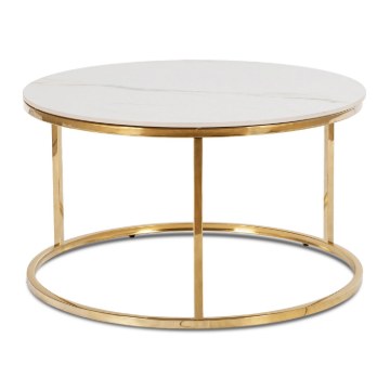 Mebel Elite Кофейный столик Venice, белый мрамор/золотой, ME.VENICE/BM/ZL/L - Home Club