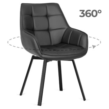 Mebel Elite Вращающееся кресло Luna, чёрная экокожа, ME.LUNA/CZ/E/K - Home Club