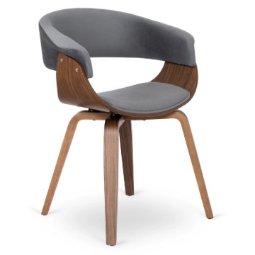 Mebel Elite Стул Gary, велюровый, серый/орех, ME.GARY/P/O/DG/V/K - Home Club