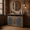 Mebel Elite Комод Blago Midi B 119,5 см, темный дуб/чёрный, W.LUNA/MIDIB/OSD/MA/KOM2D4S - Home Club, изображение 2