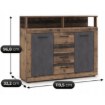 Mebel Elite Комод Blago Midi B 119,5 см, темный дуб/чёрный, W.LUNA/MIDIB/OSD/MA/KOM2D4S - Home Club, изображение 6